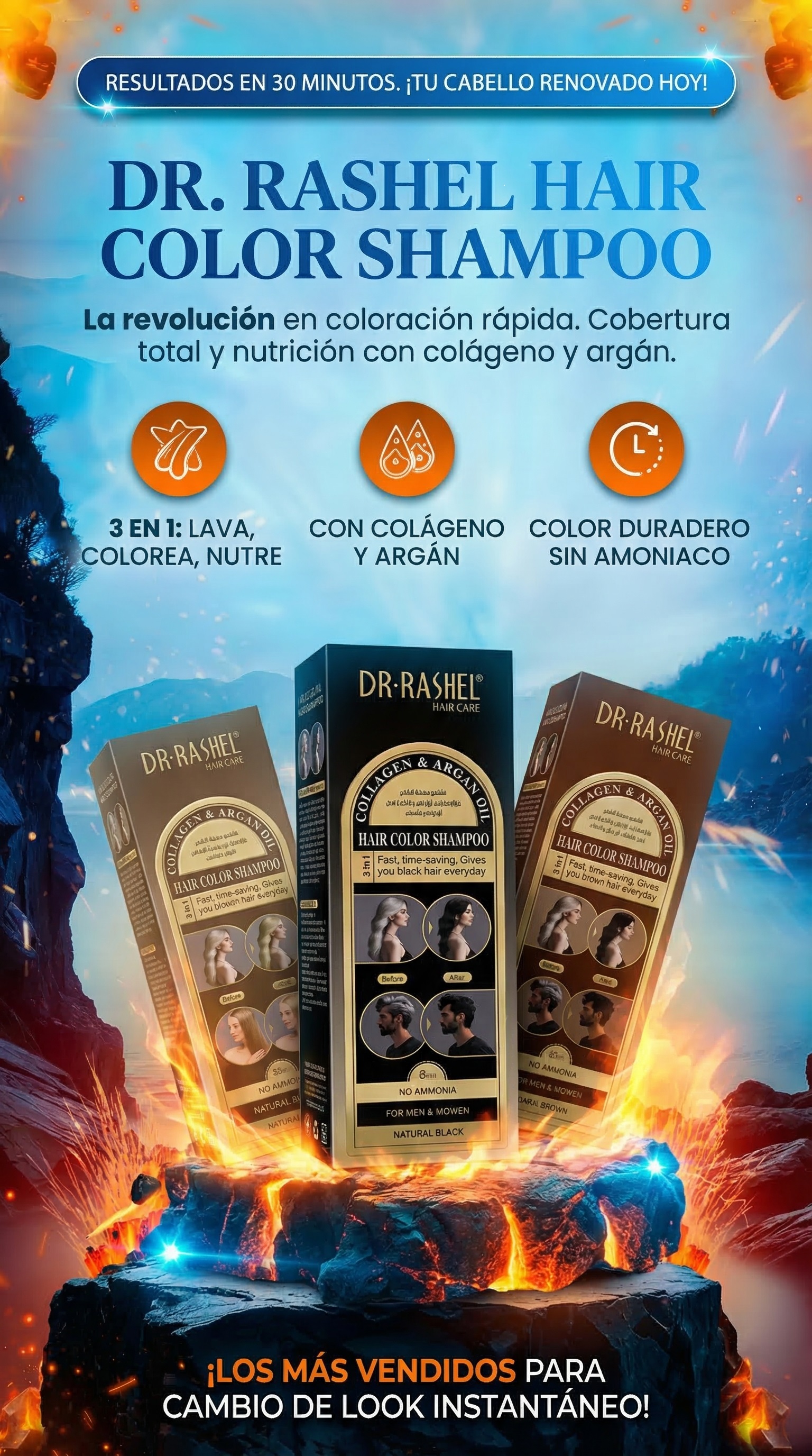 Shampoo Cubre Cana RASHEL 400ML ORIGINAL